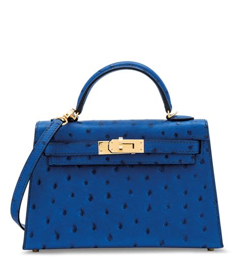 cobalt ostrich mini kelly hermes|ostrich mini Hermes bags.